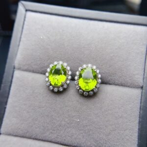 Natural olivine earrings