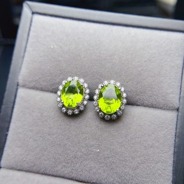 Natural olivine earrings