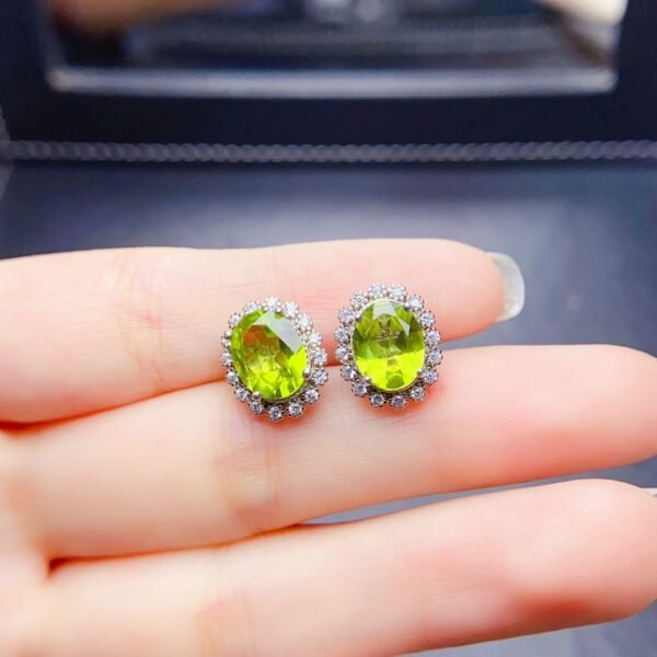 Natural olivine earrings