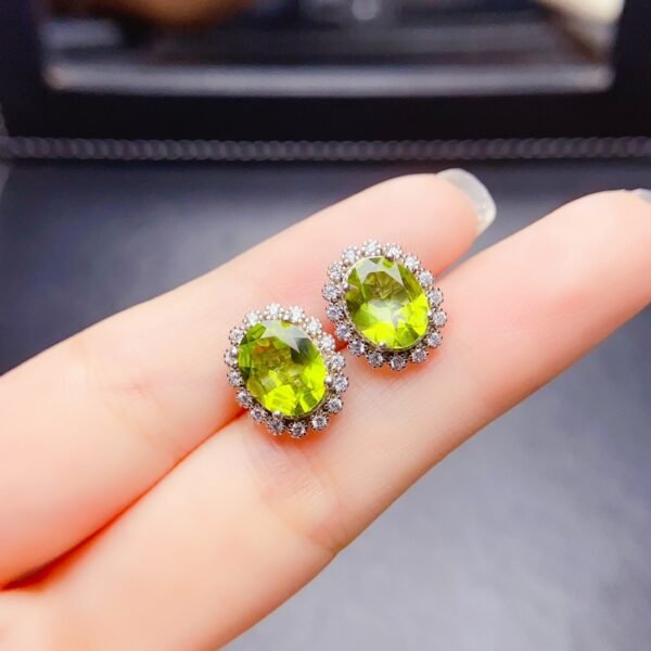 Natural olivine earrings