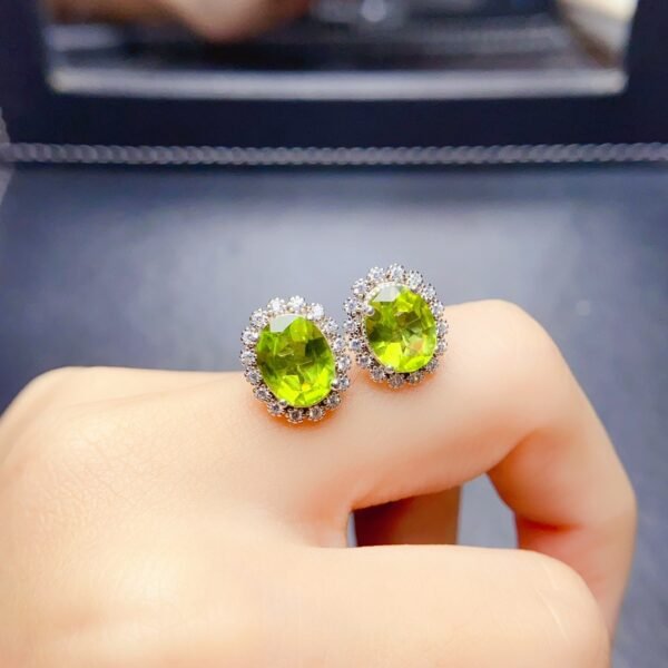 Natural olivine earrings