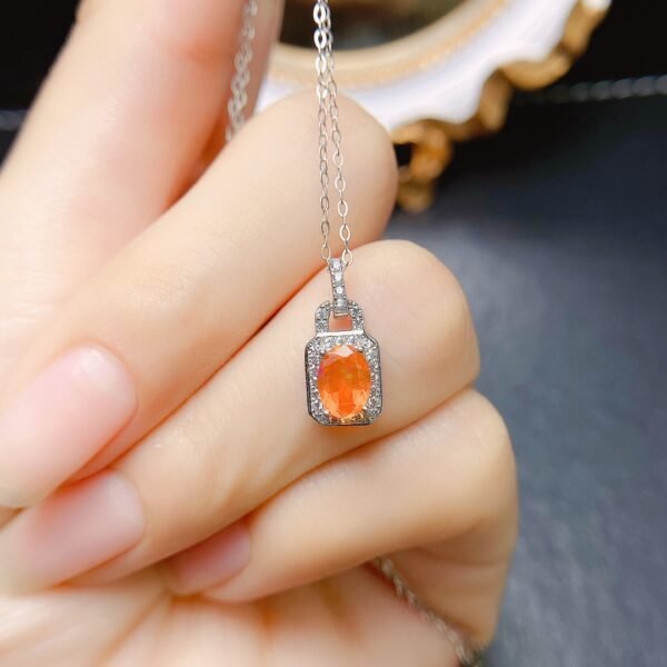 Natural Fire Opal Pendant necklace